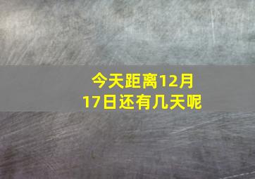 今天距离12月17日还有几天呢