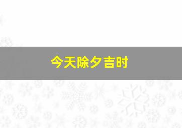 今天除夕吉时