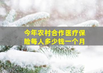 今年农村合作医疗保险每人多少钱一个月