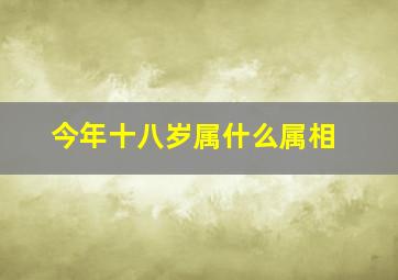 今年十八岁属什么属相