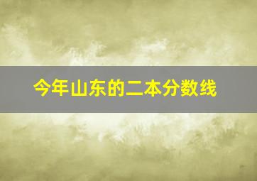 今年山东的二本分数线