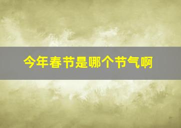 今年春节是哪个节气啊