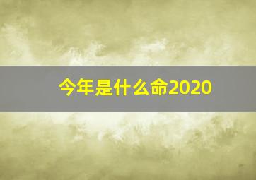 今年是什么命2020