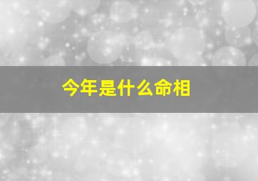 今年是什么命相