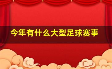 今年有什么大型足球赛事