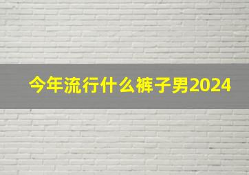 今年流行什么裤子男2024