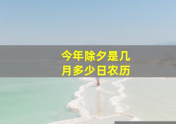 今年除夕是几月多少日农历