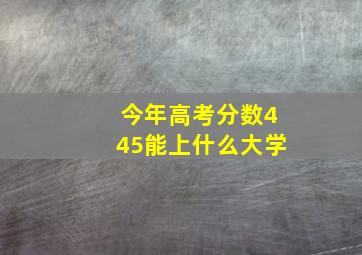 今年高考分数445能上什么大学