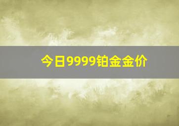 今日9999铂金金价