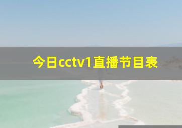 今日cctv1直播节目表