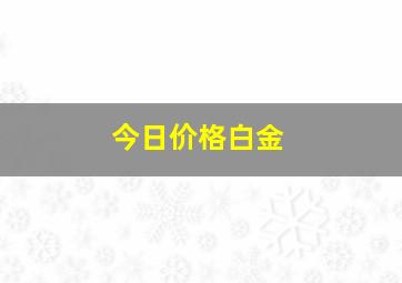 今日价格白金