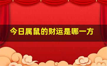 今日属鼠的财运是哪一方