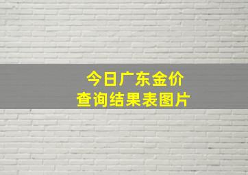 今日广东金价查询结果表图片