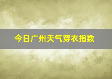 今日广州天气穿衣指数