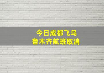 今日成都飞乌鲁木齐航班取消