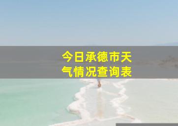 今日承德市天气情况查询表