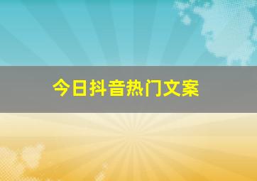 今日抖音热门文案