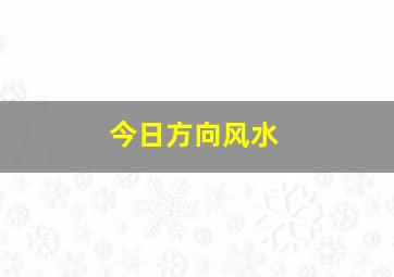 今日方向风水