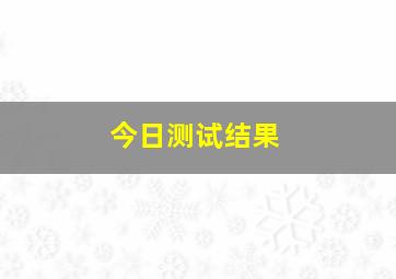 今日测试结果