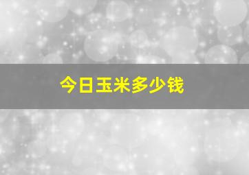 今日玉米多少钱