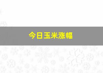 今日玉米涨幅