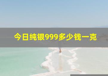 今日纯银999多少钱一克