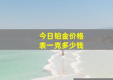 今日铂金价格表一克多少钱