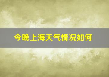 今晚上海天气情况如何