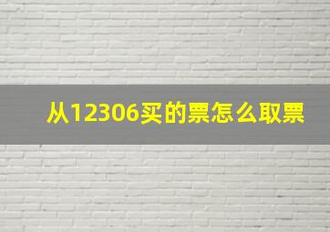 从12306买的票怎么取票