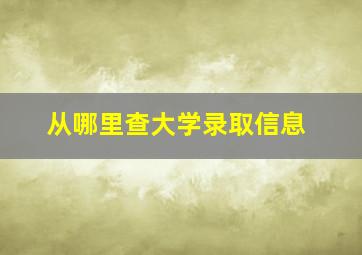 从哪里查大学录取信息