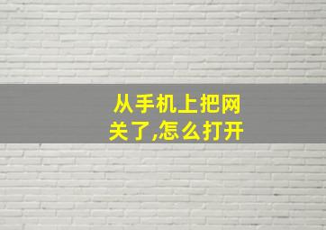 从手机上把网关了,怎么打开