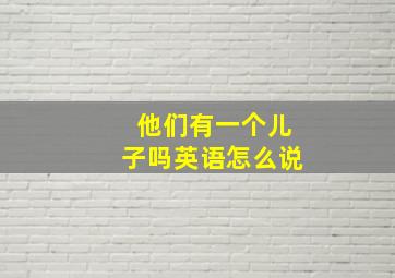 他们有一个儿子吗英语怎么说