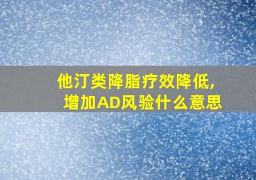 他汀类降脂疗效降低,增加AD风验什么意思