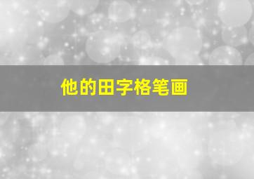 他的田字格笔画