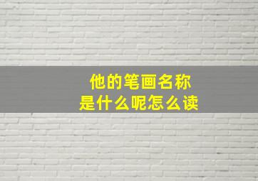 他的笔画名称是什么呢怎么读