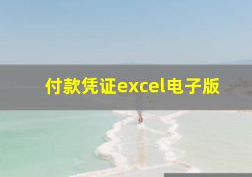 付款凭证excel电子版