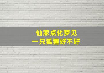 仙家点化梦见一只狐狸好不好