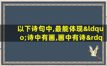 以下诗句中,最能体现“诗中有画,画中有诗”特点的是