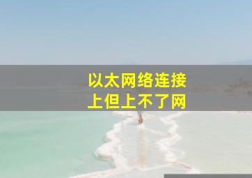 以太网络连接上但上不了网