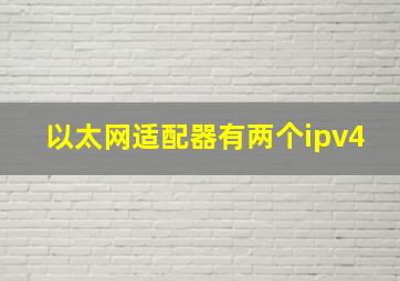 以太网适配器有两个ipv4