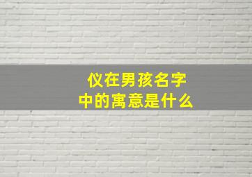 仪在男孩名字中的寓意是什么