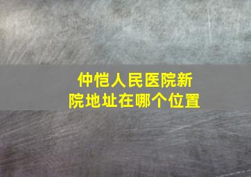 仲恺人民医院新院地址在哪个位置