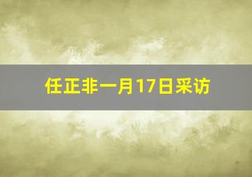 任正非一月17日采访