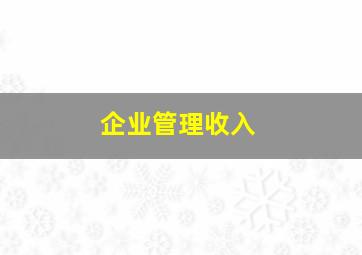 企业管理收入