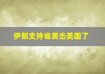 伊朗支持谁袭击美国了