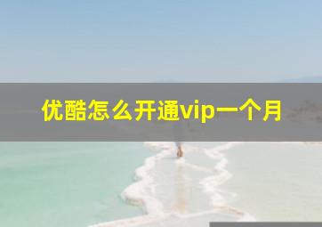 优酷怎么开通vip一个月