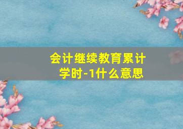 会计继续教育累计学时-1什么意思