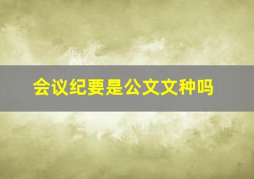 会议纪要是公文文种吗