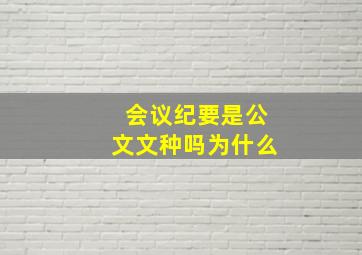 会议纪要是公文文种吗为什么