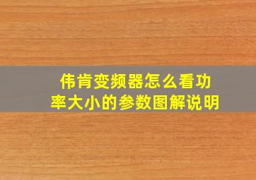 伟肯变频器怎么看功率大小的参数图解说明